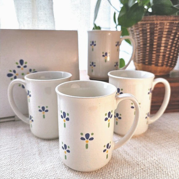 Avon Other - Vintage Avon Fresh Flower Mug Set of 4 Boxed Japan Ceramic Coffee Cups